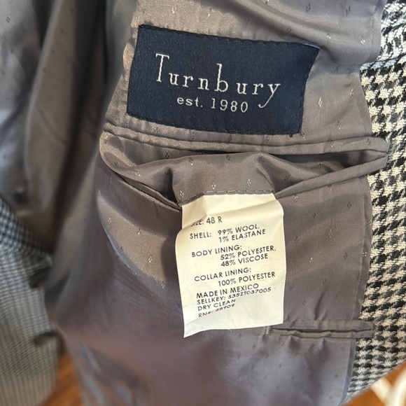 Men's Black and White Houndstooth Blazer - Picture 2 of 3